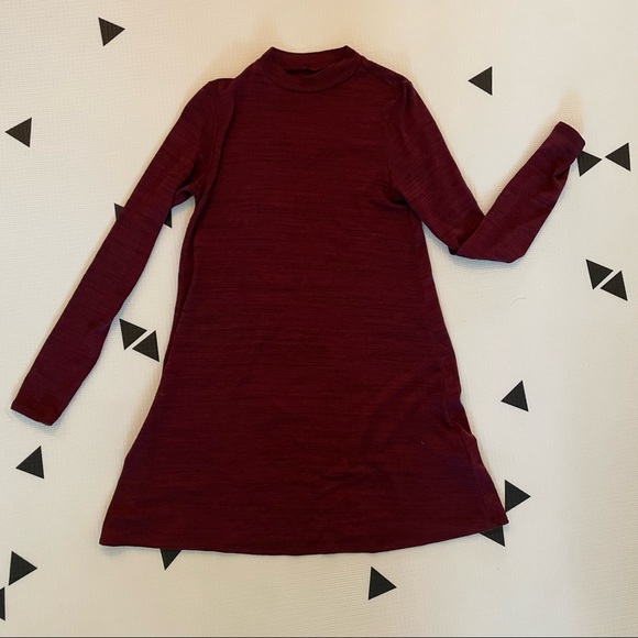 H&M high neck burgundy mini dress - Picture 1 of 3